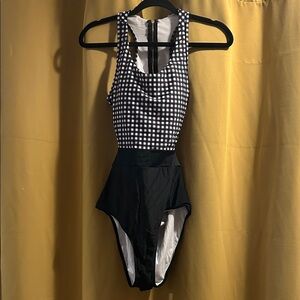 Black and White Checkered Gingham Swimsuit